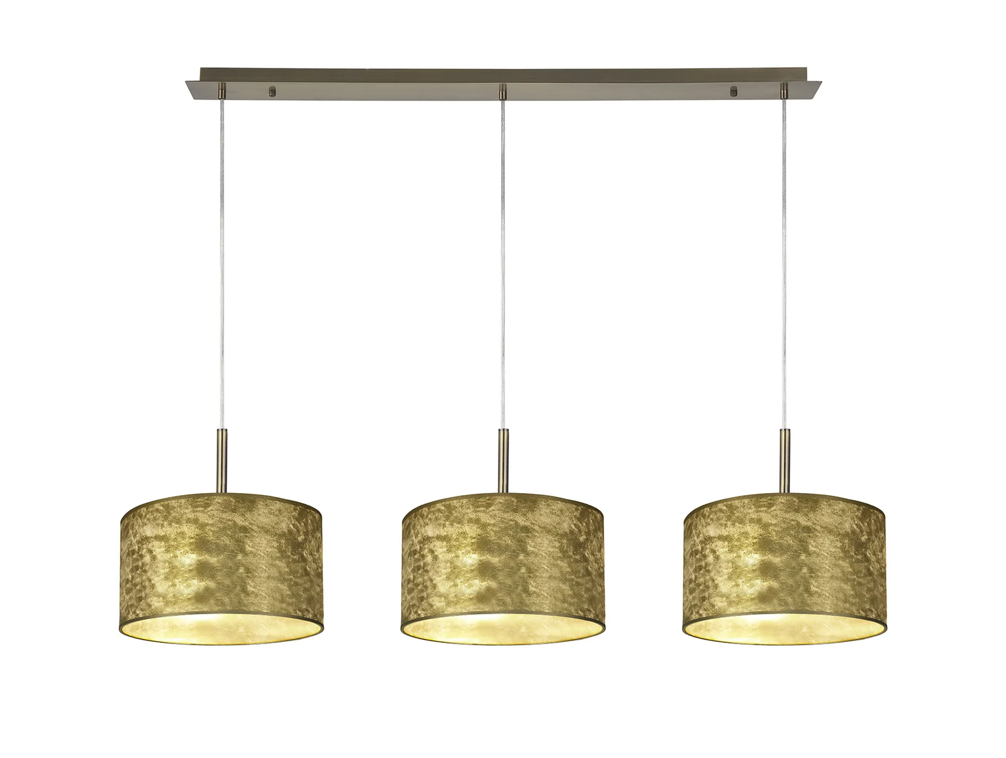 Baymont 30cm Shade 3 Light Pendant Antique Brass; Gold Leaf